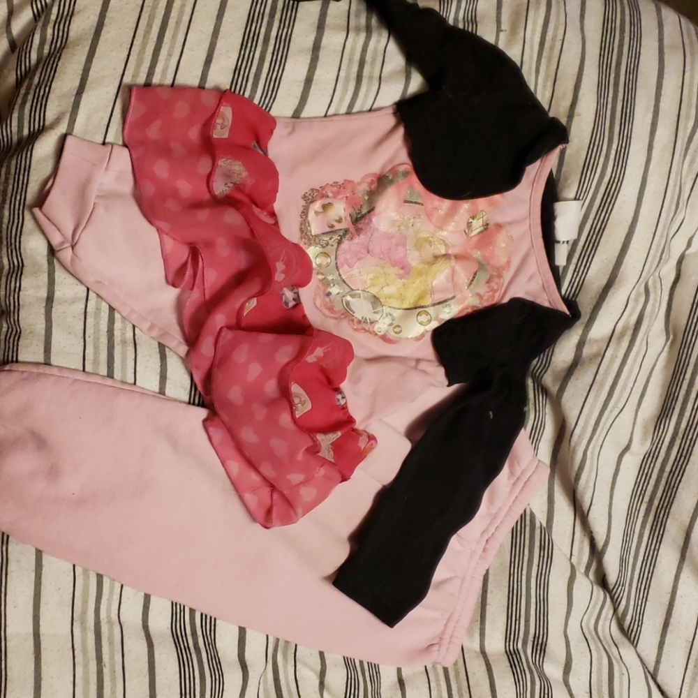 Barbie shirt and pink sweats